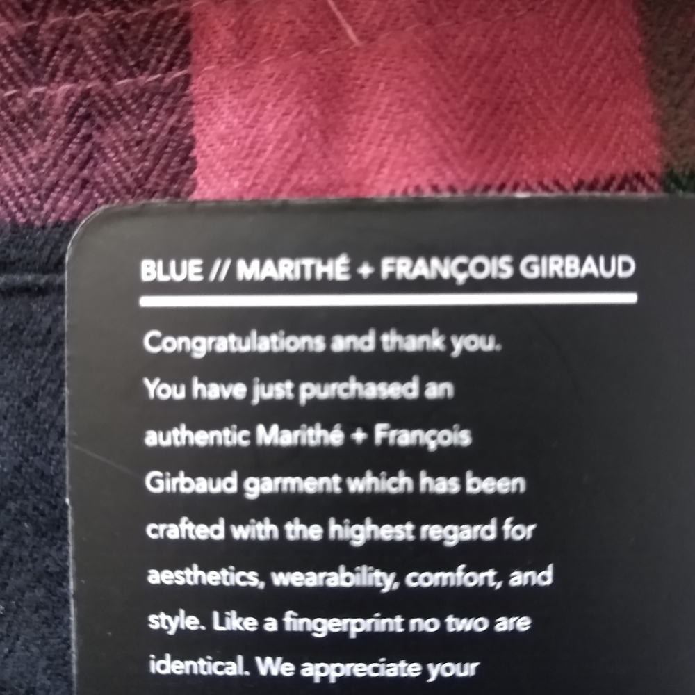 Marithe Girbaud Francois NWT Buffalo Check Flannel - Picture 7 of 13